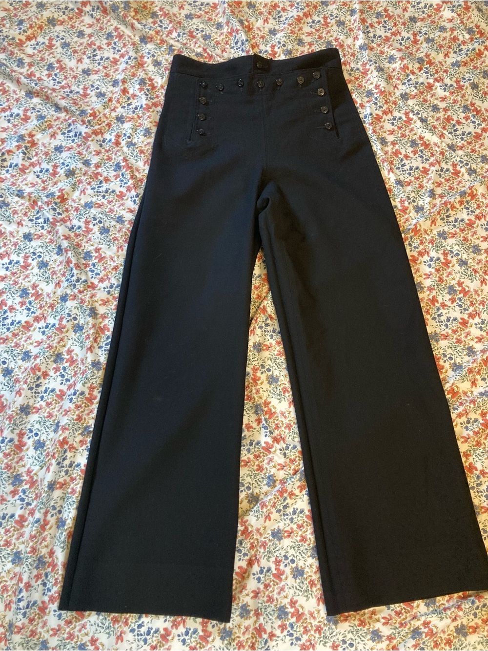Men's Dark Navy Wide-Leg Sailor Pants